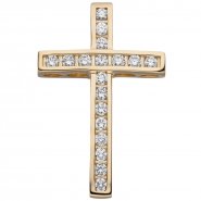JOBO Anh�nger Kreuz 585 Gold Gelbgold 18 Diamanten Brillanten Kreuzanh�nger