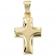 JOBO Anh�nger Kreuz 585 Gold Gelbgold mattiert Kreuzanh�nger Goldkreuz