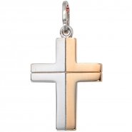 JOBO Anh�nger Kreuz 585 Gold Wei�gold bicolor Kreuzanh�nger Goldkreuz