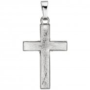 JOBO Anh�nger Kreuz 585 Gold Wei�gold eismatt Kreuzanh�nger Wei�goldkreuz