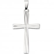 JOBO Anh�nger Kreuz 585 Gold Wei�gold teil matt Kreuzanh�nger Wei�goldkreuz