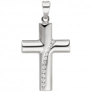 JOBO Anh�nger Kreuz 925 Sterling Silber 12 Zirkonia Kreuzanh�nger Silberkreuz