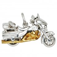 JOBO Anh�nger Motorrad 925 Sterling Silber rhodiniert bicolor vergoldet