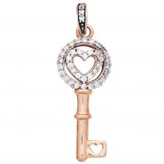 JOBO Anh�nger Schl�ssel 333 Gold Rotgold bicolor mit 39 Zirkonia Rotgoldanh�nger