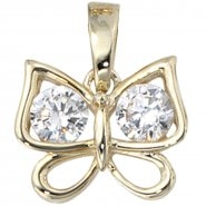 JOBO Anh�nger Schmetterling 333 Gold Gelbgold 2 Zirkonia Goldanh�nger
