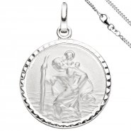 JOBO Anh�nger Schutzpatron Christopherus 925 Sterling Silber mit Kette 42 cm