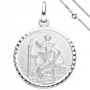JOBO Anh�nger Schutzpatron Christopherus 925 Sterling Silber mit Kette 50 cm