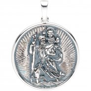 JOBO Anh�nger Schutzpatron Christophorus rund 925 Sterling Silber geschw�rzt