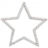 JOBO Anh�nger Stern 925 Sterling Silber rhodiniert mit 80 Zirkonia