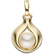 JOBO Anh�nger Tropfen 333 Gold Gelbgold 1 S��wasser Perle Perlenanh�nger Goldanh�nger