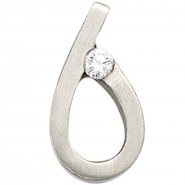 JOBO Anh�nger Tropfen 950 Platin matt 1 Diamant Brillant Platinanh�nger