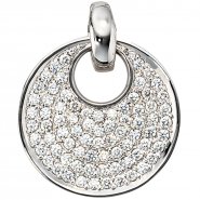 JOBO Anh�nger rund 585 Gold Wei�gold 78 Diamanten Brillanten 1,45ct. Wei�goldanh�nger