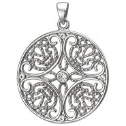JOBO Anh�nger rund 925 Sterling Silber 1 Zirkonia Silberanh�nger