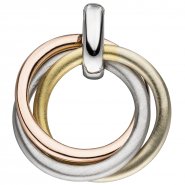 JOBO Anh�nger verschlungen 925 Sterling Silber gold vergoldet tricolor dreifarbig