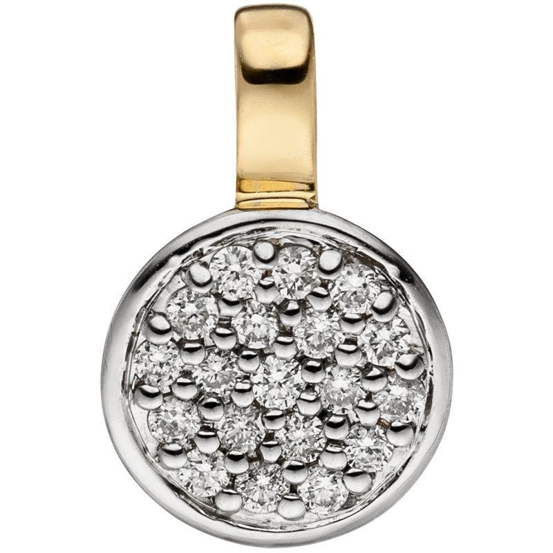 JOBO Anh�nger 585 Gold Gelbgold bicolor 19 Diamanten Brillanten Diamantanh�nger