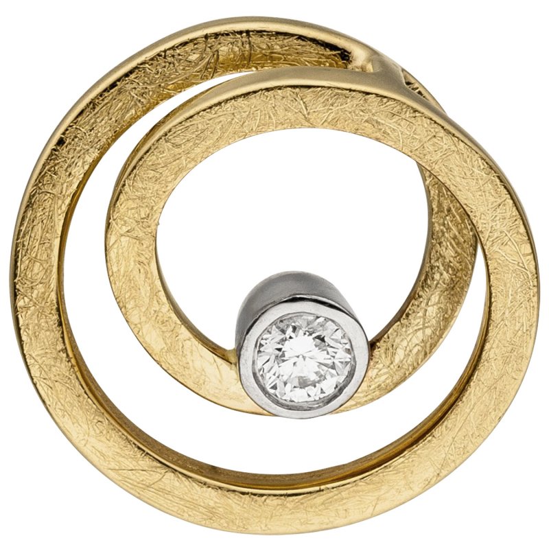 JOBO Anh�nger 585 Gold Gelbgold eismatt 1 Diamant Brillant Diamantanh�nger