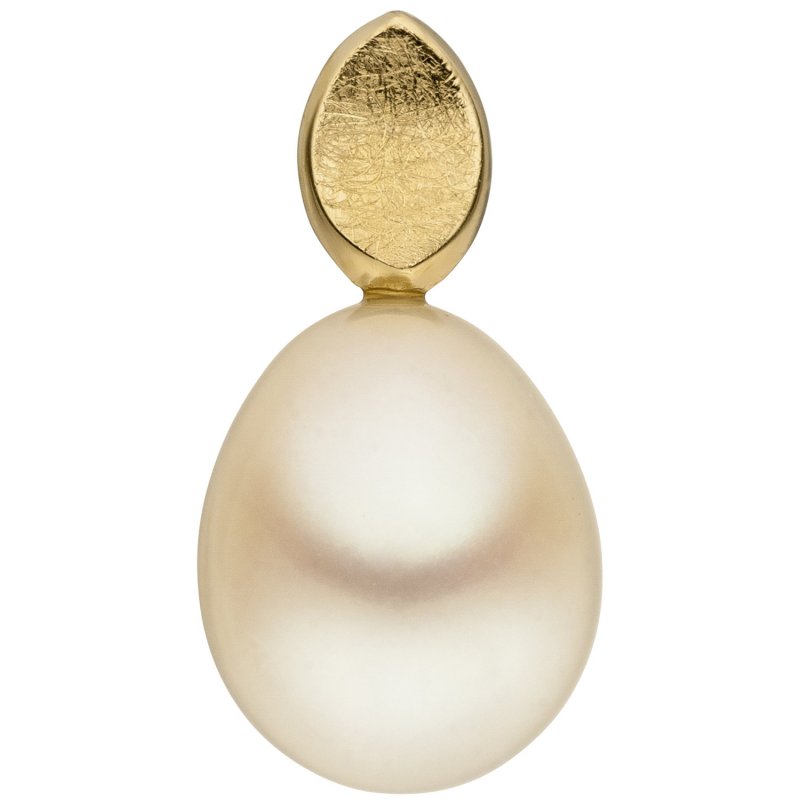 JOBO Anh�nger 585 Gold Gelbgold eismatt 1 S��wasser Perle Perlenanh�nger