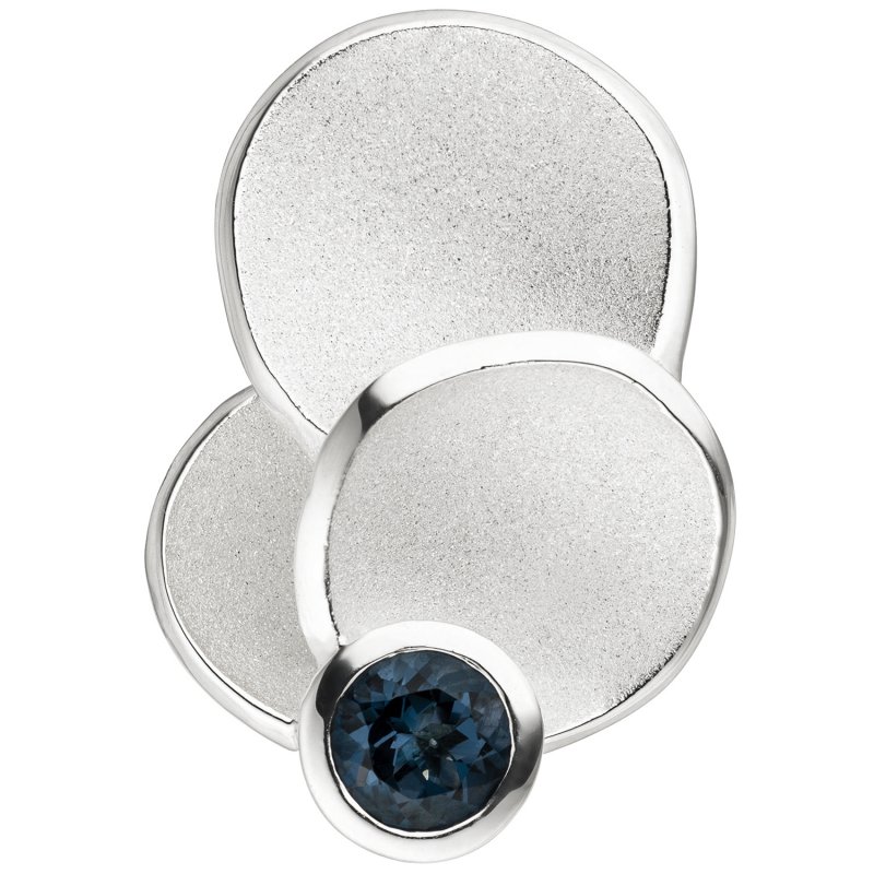 JOBO Anh�nger 925 Silber teil matt 1 Blautopas hellblau blau Blautopasanh�nger