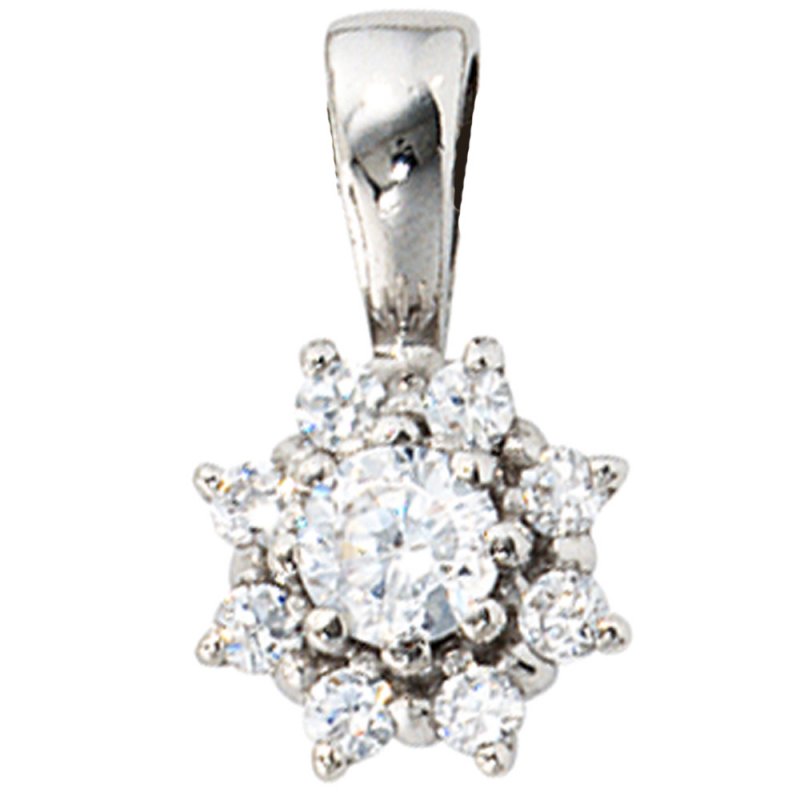 JOBO Anh�nger 925 Sterling Silber rhodiniert mit 9 Zirkonia