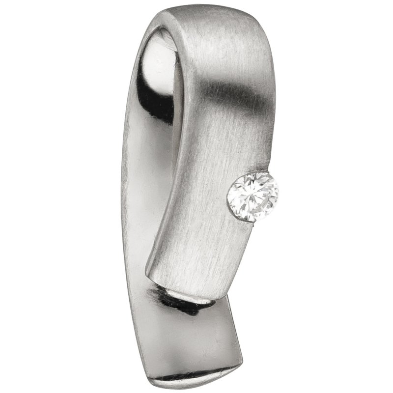 JOBO Anh�nger 950 Platin teil matt 1 Diamant Brillant 0,06ct. Platinanh�nger
