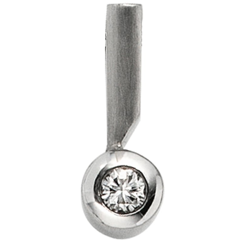 JOBO Anh�nger 950 Platin teil matt 1 Diamant Brillant 0,16ct. Platinanh�nger