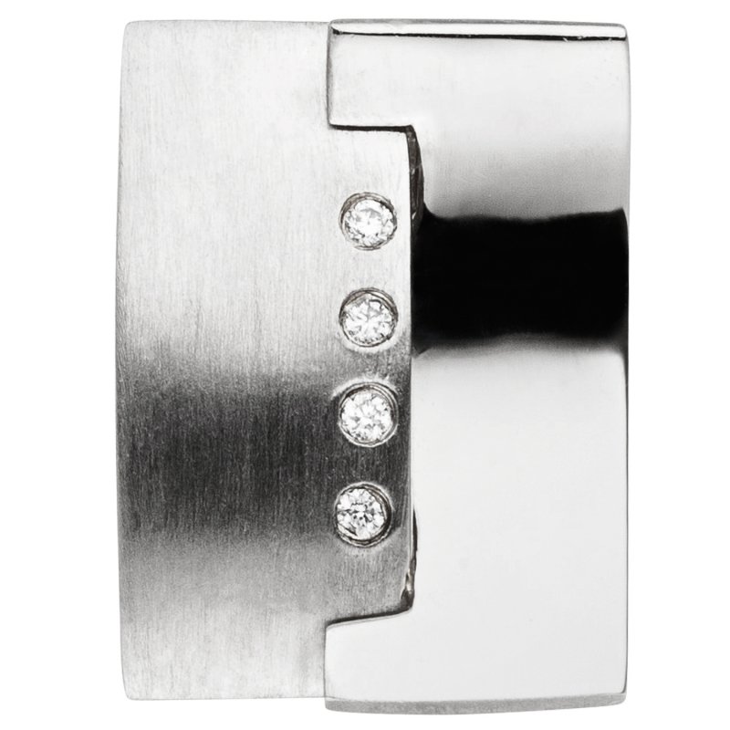 JOBO Anh�nger 950 Platin teil matt 4 Diamanten Brillanten 0,03ct.