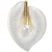 JOBO Anh�nger Blatt 925 Silber bicolor mattiert 1 S��wasser Perle Perlenanh�nger