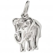 JOBO Anh�nger Elefant 585 Gold Wei�gold 1 Diamant Brillant Wei�goldanh�nger