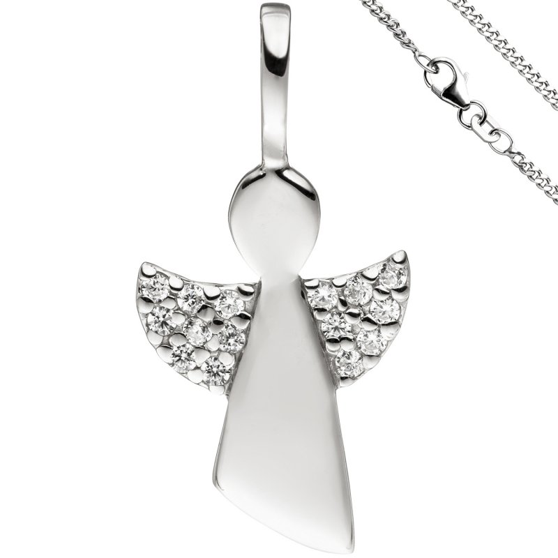 JOBO Anh�nger Engel Schutzengel 925 Sterling Silber Zirkonia mit Kette 38 cm