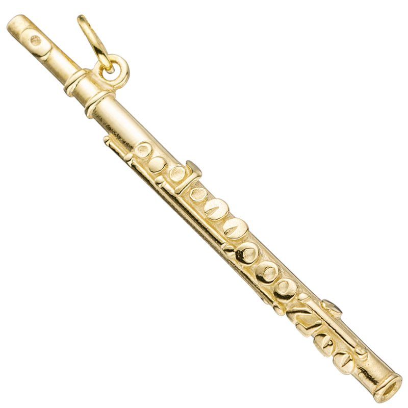 JOBO Anh�nger Fl�te Querfl�te 925 Sterling Silber gold vergoldet