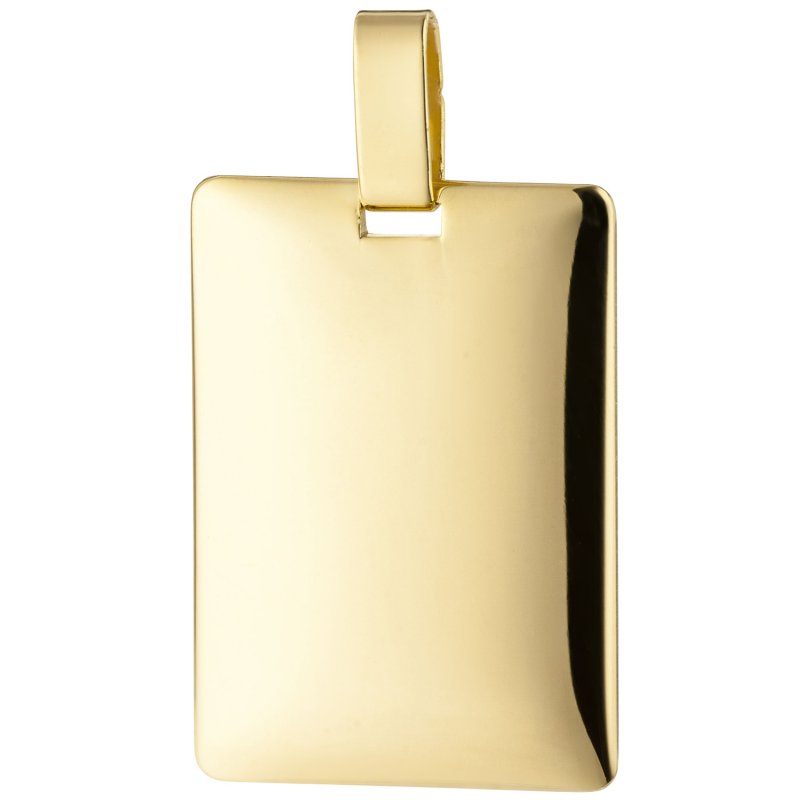 JOBO Anh�nger Gravur Gravurplatte eckig 585 Gold Gelbgold massiv Goldanh�nger