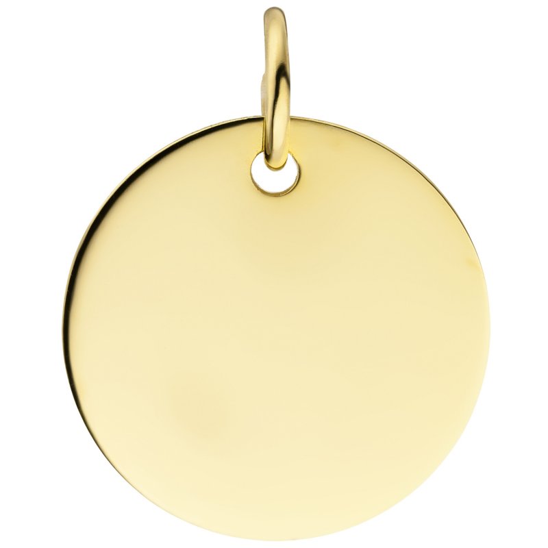 JOBO Anh�nger Gravur Gravurplatte rund 585 Gold Gelbgold Goldanh�nger