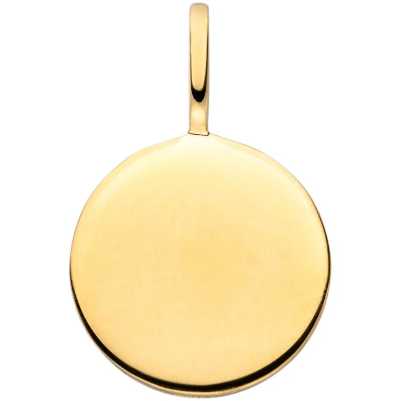 JOBO Anh�nger Gravur Gravurplatte rund 925 Sterling Silber gold vergoldet
