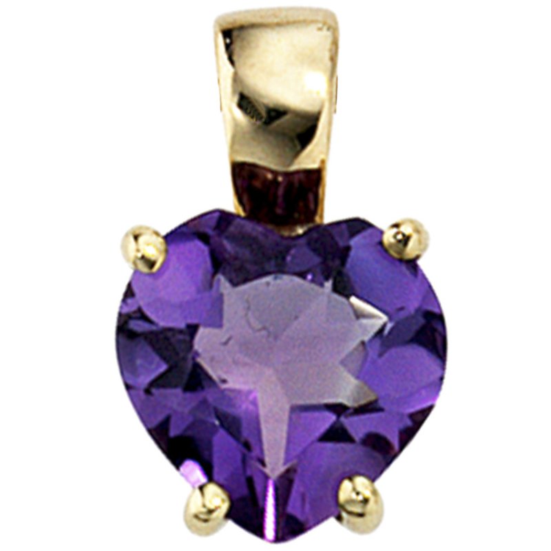 JOBO Anh�nger Herz 333 Gold Gelbgold 1 Amethyst lila violett Herzanh�nger