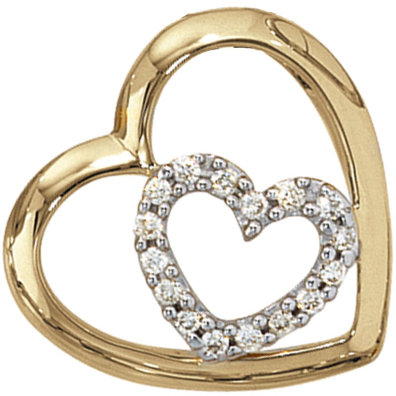 JOBO Anh�nger Herz 585 Gold Gelbgold 16 Diamanten Brillanten 0,12ct. Herzanh�nger