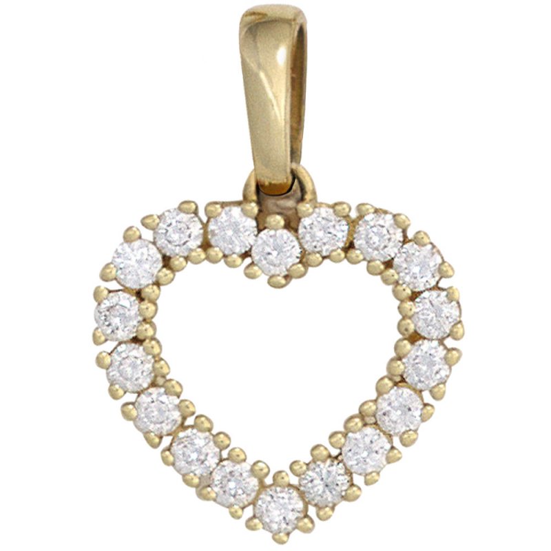 JOBO Anh�nger Herz 585 Gold Gelbgold 18 Diamanten Brillanten 0,50ct. Herzanh�nger