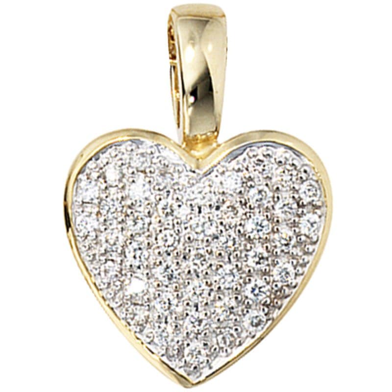 JOBO Anh�nger Herz 585 Gold Gelbgold 42 Diamanten Brillanten 0,25ct. Herzanh�nger