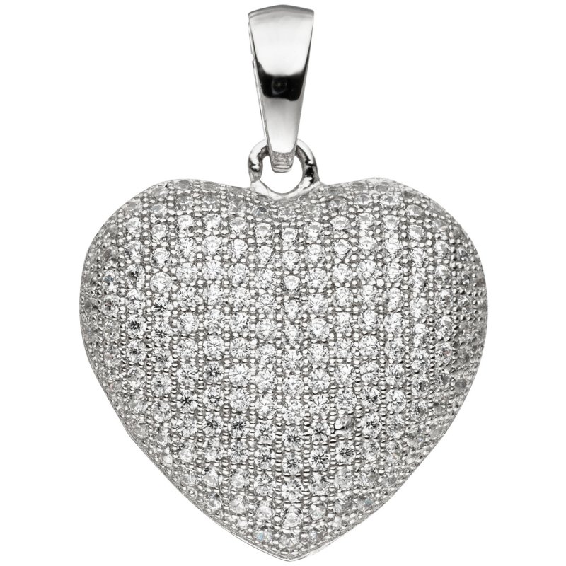 JOBO Anh�nger Herz 925 Sterling Silber mit Zirkonia Herzanh�nger Silberanh�nger
