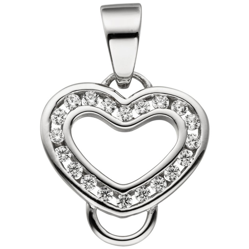 JOBO Anh�nger Herz Carrier Tr�ger f�r Charms 925 Sterling Silber 20 Zirkonia