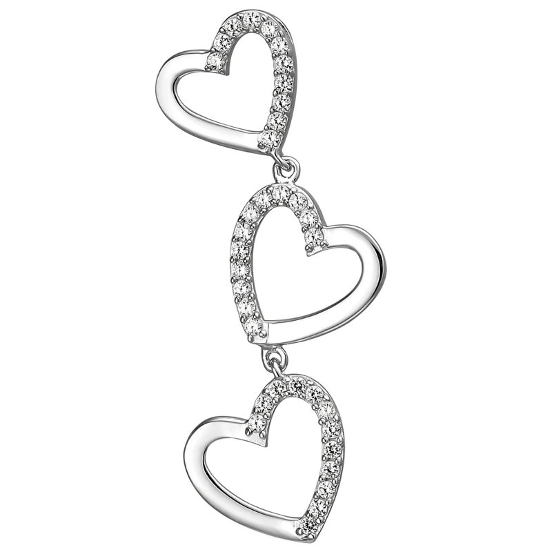 JOBO Anh�nger Herzen 925 Sterling Silber 35 Zirkonia Silberanh�nger