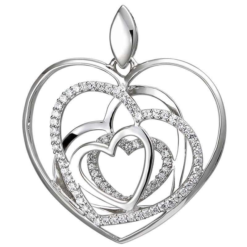 JOBO Anh�nger Herzen 925 Sterling Silber 79 Zirkonia Silberanh�nger