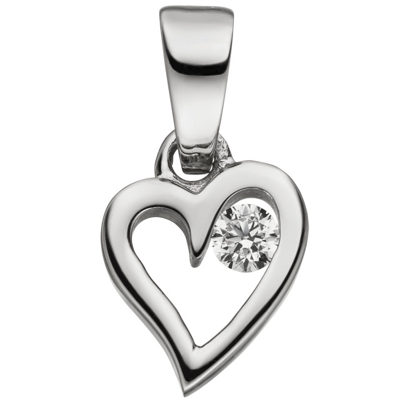 JOBO Anh�nger Kleines Herz 925 Sterling Silber 1 Zirkonia Herzanh�nger