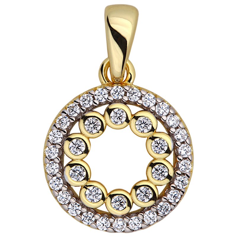 JOBO Anh�nger Kreis 925 Sterling Silber vergoldet 36 Zirkonia