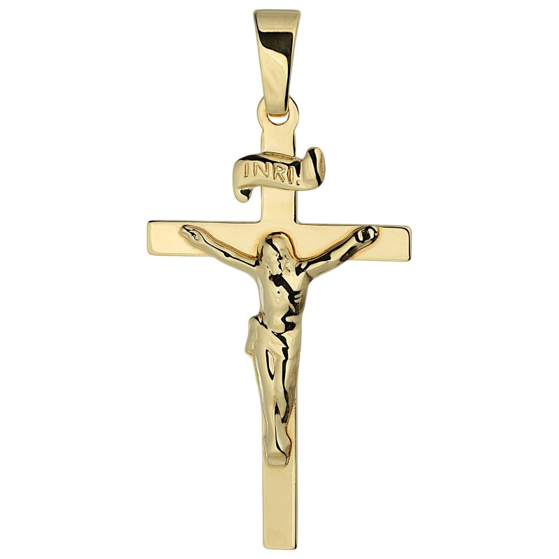 JOBO Anh�nger Kreuz 333 Gold Gelbgold Goldkreuz mit Korpus INRI