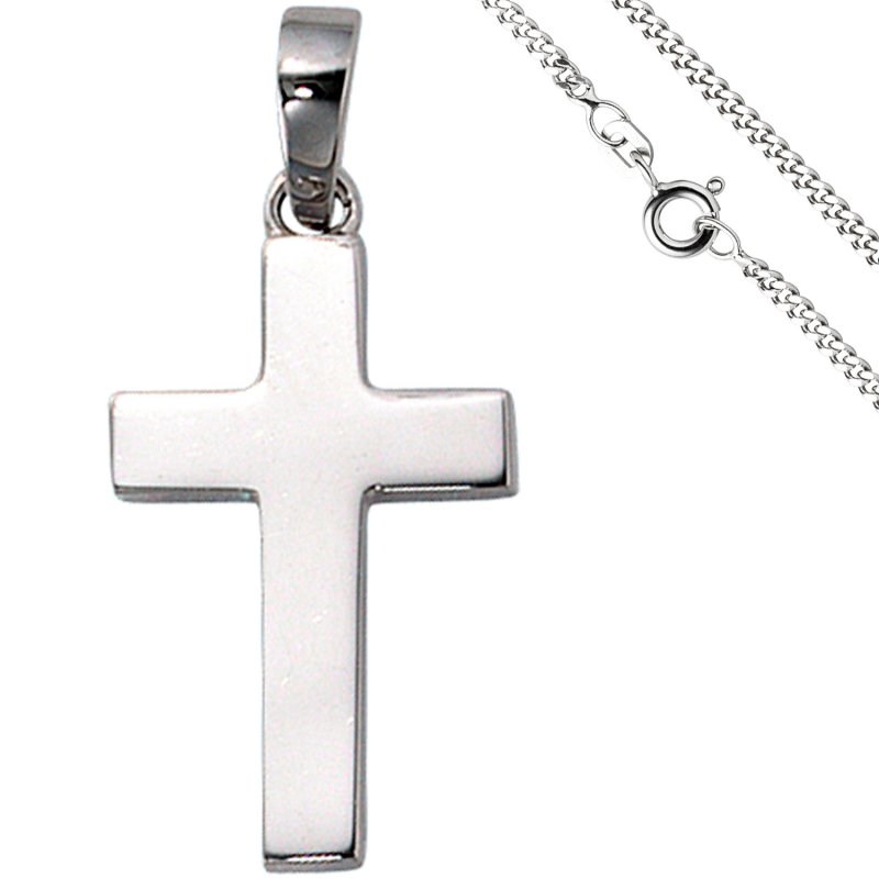 JOBO Anh�nger Kreuz 925 Silber Kreuzanh�nger Silberkreuz mit Kette 60 cm