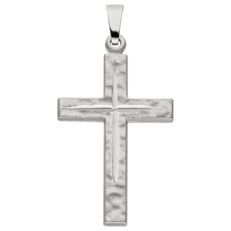 JOBO Anh�nger Kreuz 925 Silber mattiert diamantiert Kreuzanh�nger