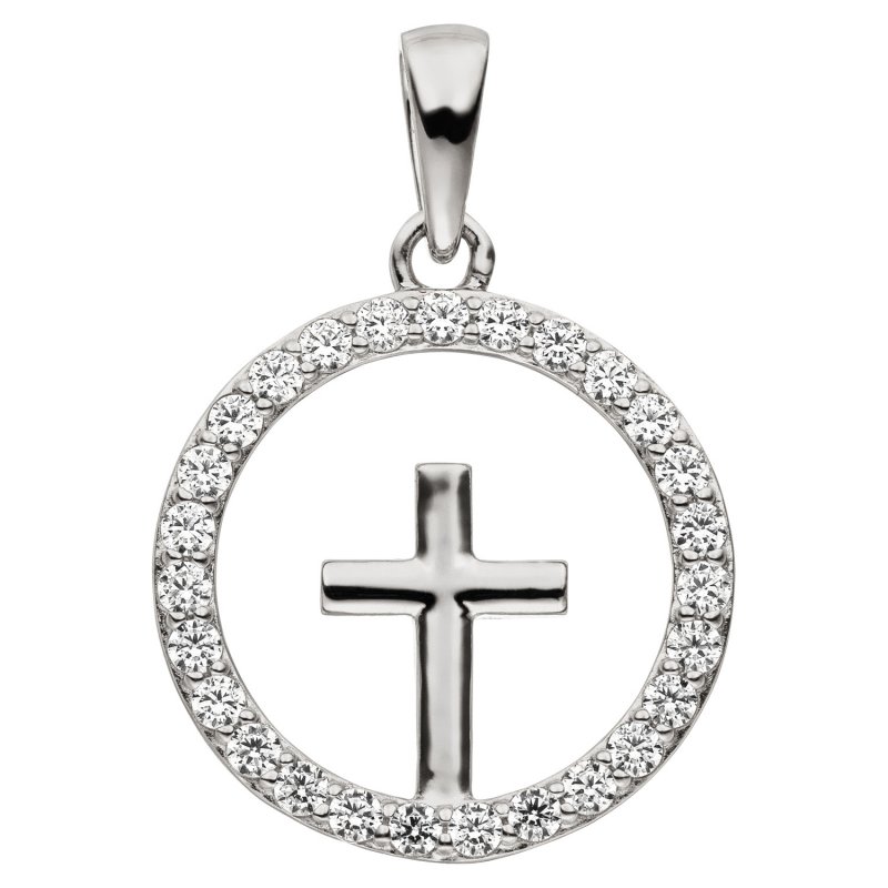 JOBO Anh�nger Kreuz 925 Sterling Silber 27 Zirkonia Kreuzanh�nger