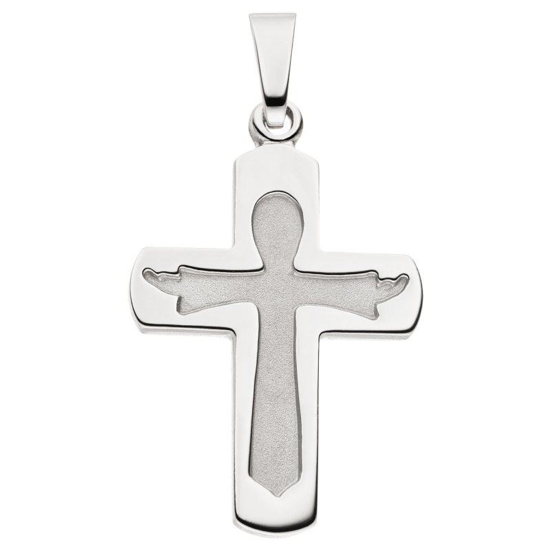 JOBO Anh�nger Kreuz 925 Sterling Silber mattiert Kreuzanh�nger