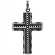 JOBO Anh�nger Kreuz Edelstahl geschw�rzt Kreuzanh�nger Edelstahlkreuz schwarz