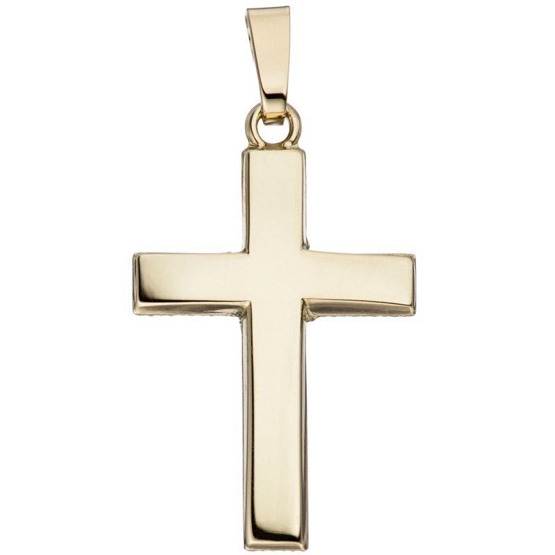 JOBO Anh�nger Kreuz schlicht 585 Gold Gelbgold Kreuzanh�nger Goldkreuz